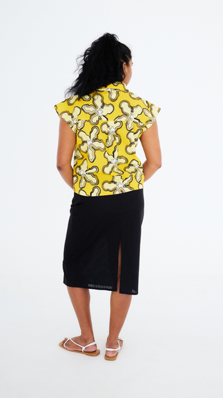 Dragonfly Button-Up Top - Kapok Print