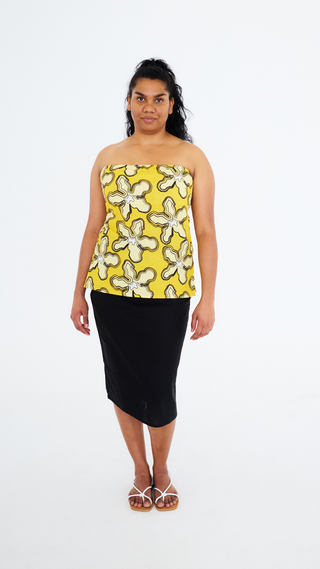 Breeze Strapless  Top - Kapok Print