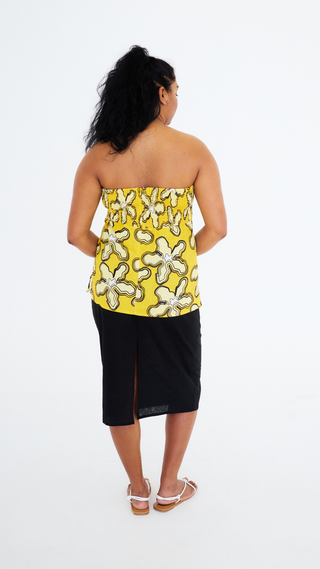 Breeze Strapless  Top - Kapok Print