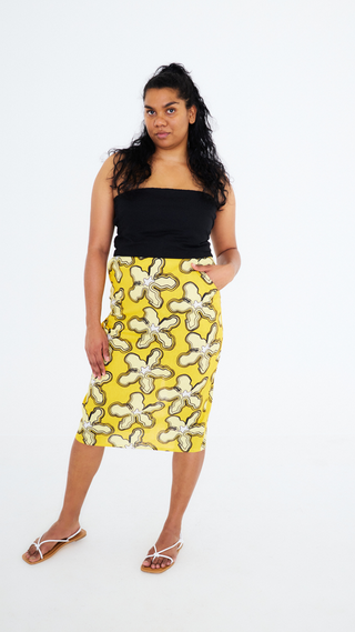 Arid Pencil Skirt - Kapok Print