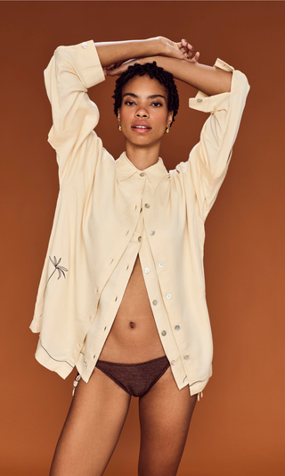 Long Sleeve Button-up Bamboo Shirt Sand PRE-ORDER
