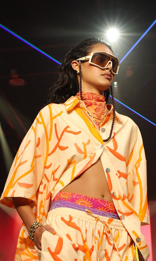 Button-Up Shirt (Multi-Size) - Coral of Life Print