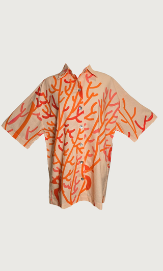 Button-Up Shirt (Multi-Size) - Coral of Life Print