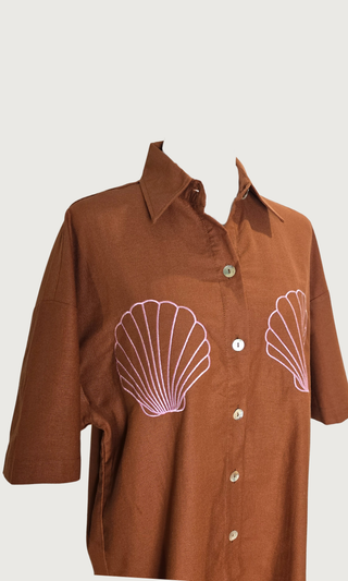 Button-Up Shirt (Multi-Size) - Brown